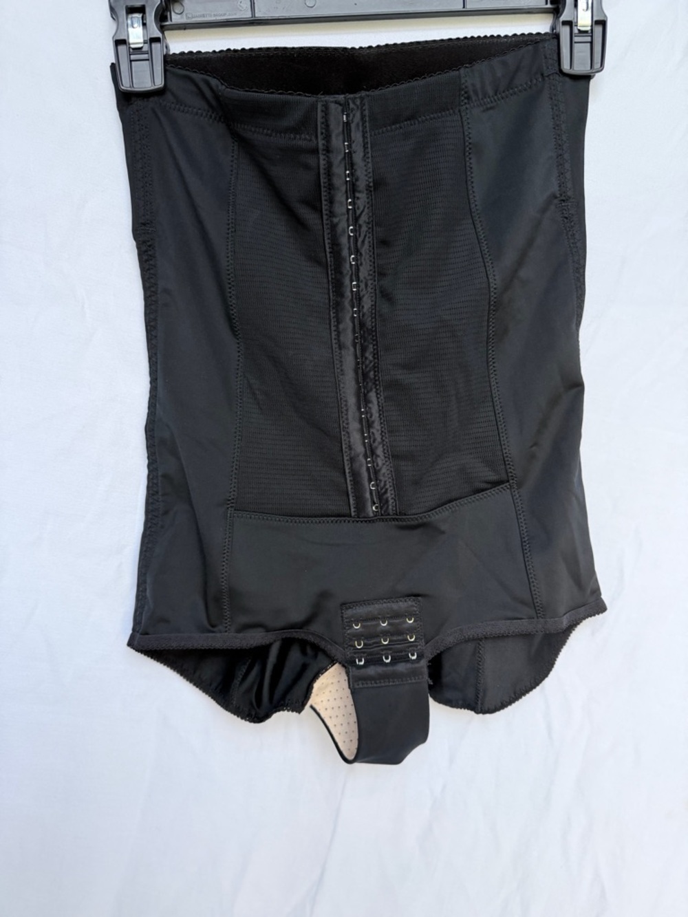 Black High-Waist Hook-and-Eye Shapewear Bodysuit